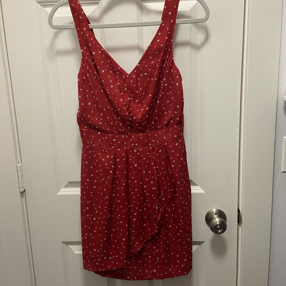 BCBGeneration red mini dress with white decals NWT